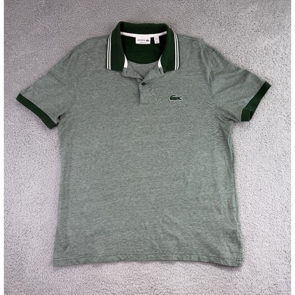 Lacoste Men's XL Regular Fit Polo Shirt Green Cotton Short Sleeve Logo